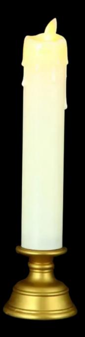 LED свещ със златиста основа и реалистичен пламък