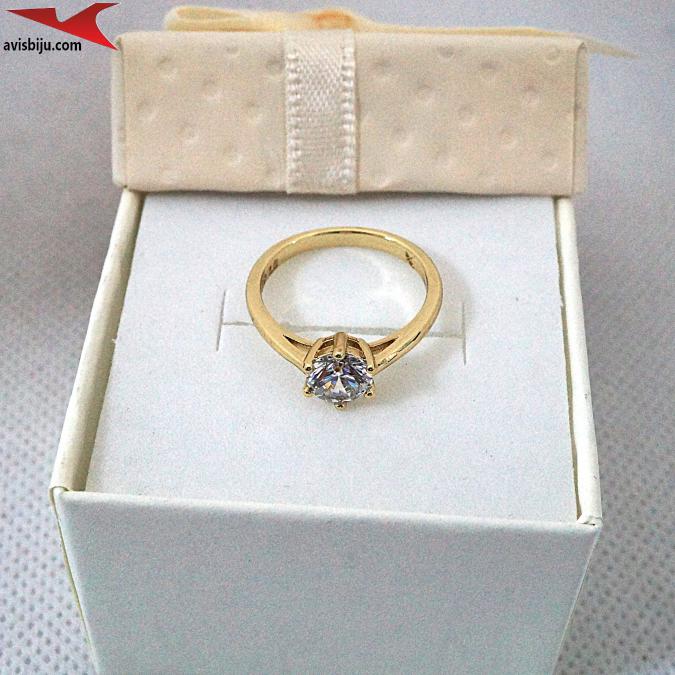 Пръстен с 14К златно покритие и с цирконий