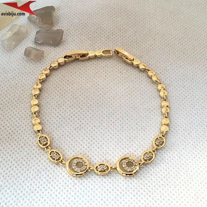 Гривна с 14К златно покритие и с цирконий