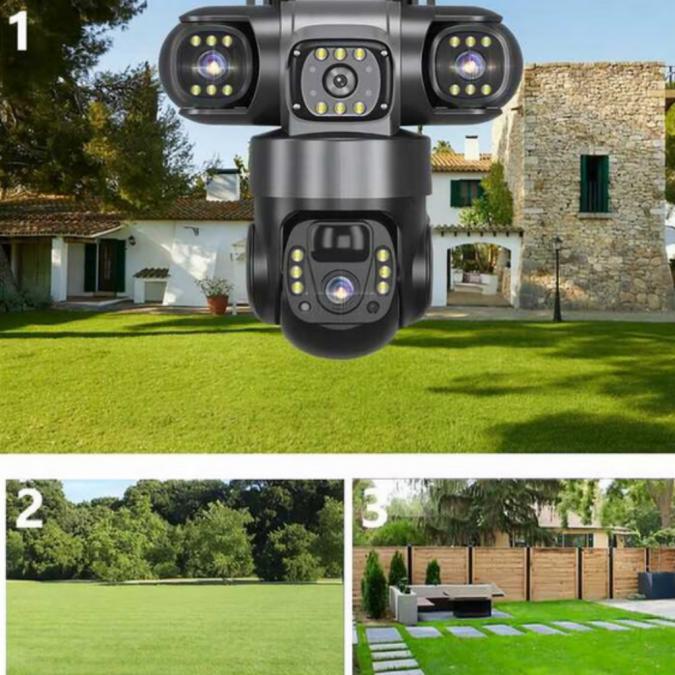 Соларна камера Lylu 4G със SIM и 4 лещи  автономно наблюдение без ток