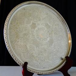 Английски посребрен поднос Ianthe, 820 гр., чиста мед.