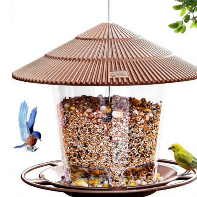 Устойчива хранилка за птици за външна употреба  Голям капацитет, защи