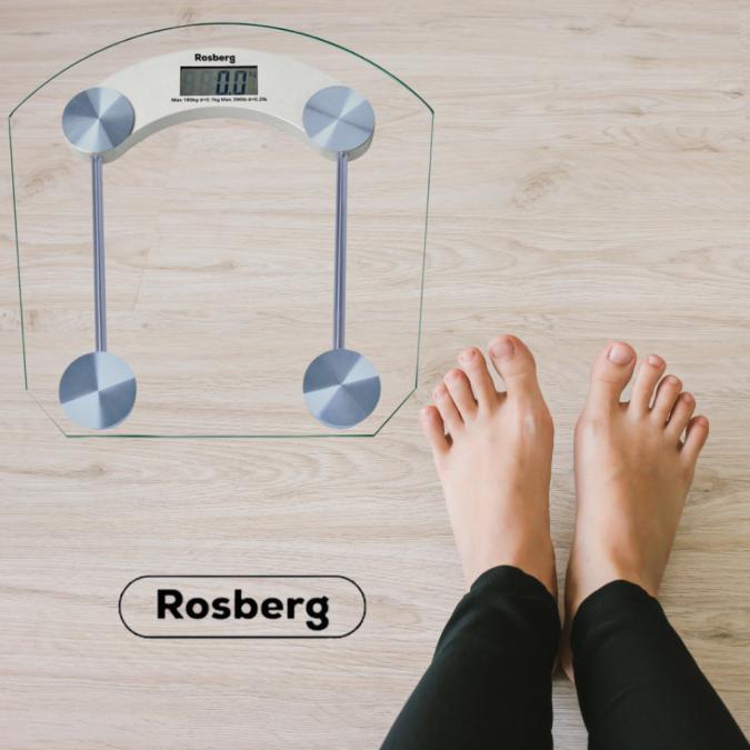Кантар за тегло дигитален Rosberg, батерия, Lcdекран, 180кг, 2 Години
