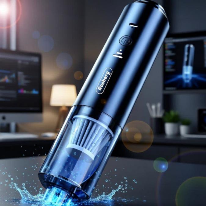 Портативна прахосмукачка 2 в 1 Rosberg, 65W 1800mah, 0.1л., Акумулатор