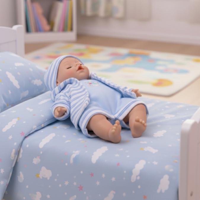 Кукла бебе с мигащи очички и зимни дрехи - Идеалният подарък за вашето