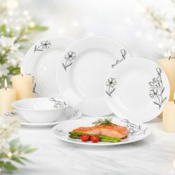 Комплект чинии 24 части с елегантен флорален дизайн  Лекота и стил за