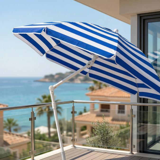 Сгъваем градински чадър 175 см  регулируема височина, за плаж и балко