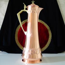 Медна кана с капак WMF бягащ щраус Art Nouveau, Jugendstil