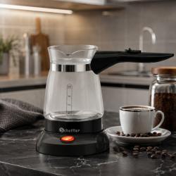 Електрическо джезве 600w  500 мл, стъклен корпус и 360 въртяща се ос