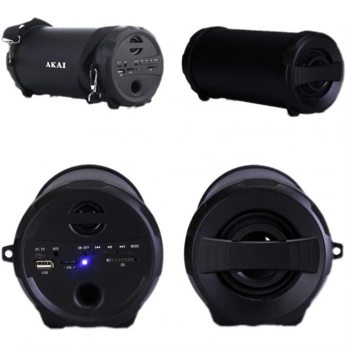 Преносима тонколона Akai Abts-12c 10W с Bluetooth. LED светлини. USB с