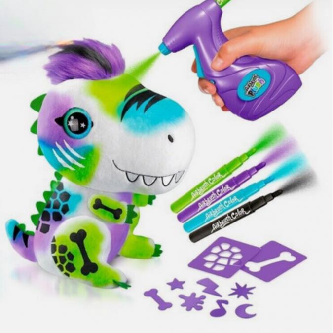 Плюшен динозавър за оцветяване с аерограф  креативен коледен подарък