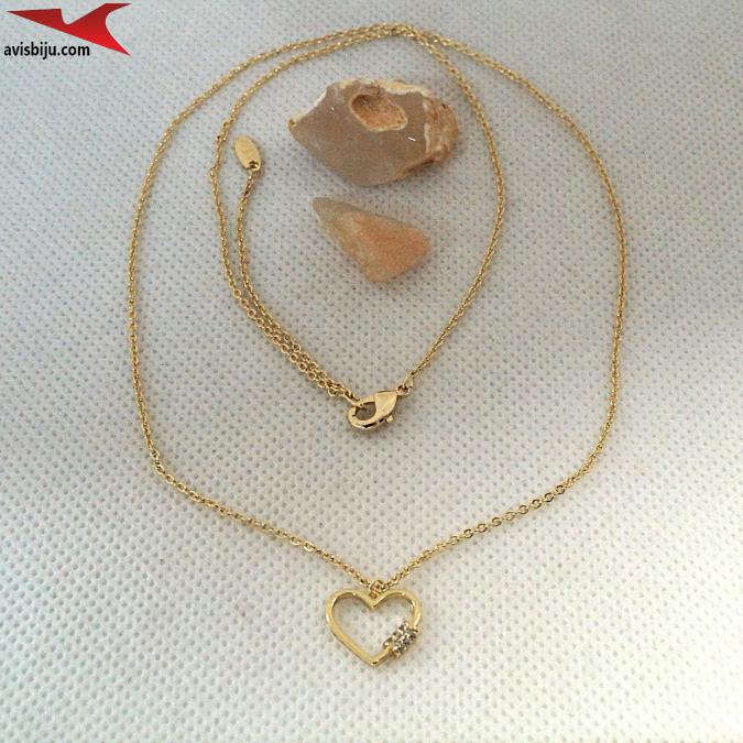 Колиета с 14К златно покритие и с цирконий