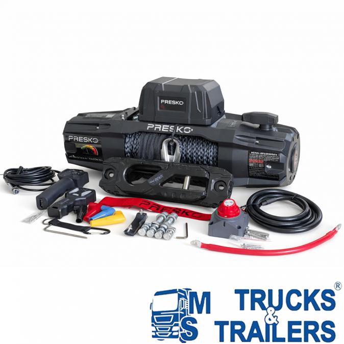 Електрическа лебедка със синтетично въже Presko Raptor-x 13.000 12V