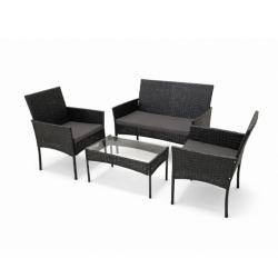 Елегантен ратанов комплект за градина с маса и възглавници - комфорт и