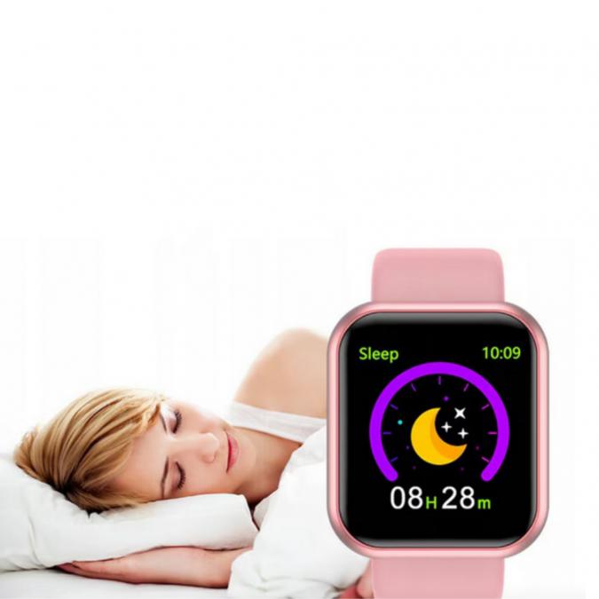 Смарт часовник L18 розов  фитнес тракер с пулс, кръвно, Spo2 и извест