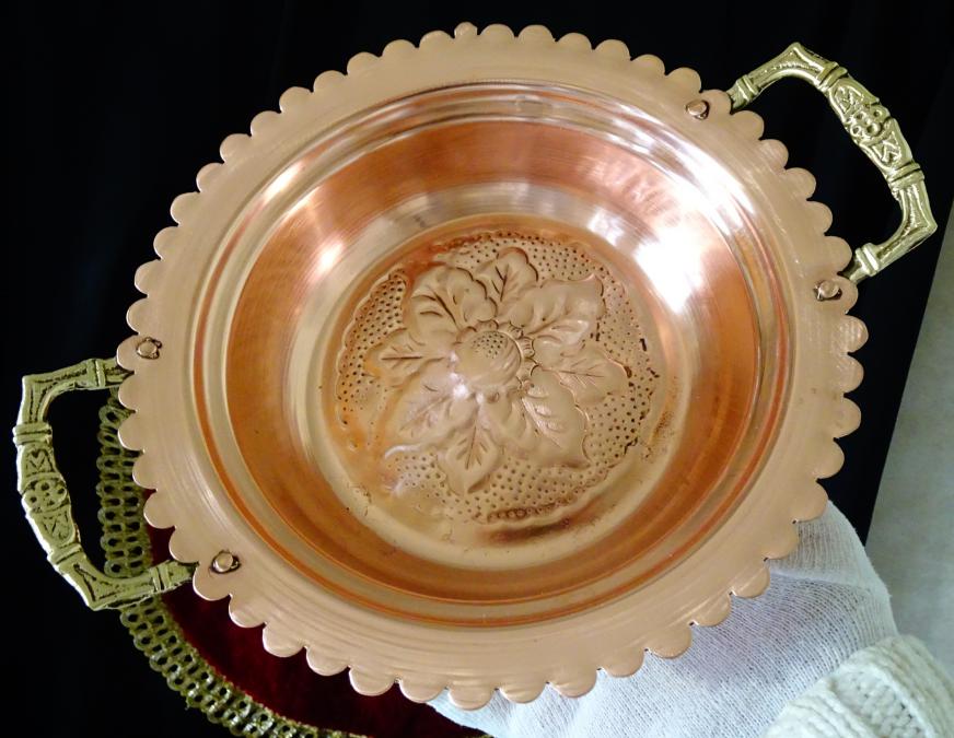 Меден съд, купа, сахан, чиста червена мед.