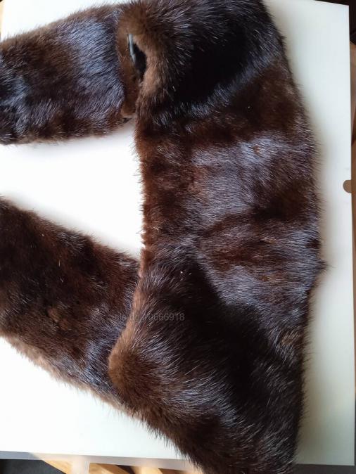 Кожена яка от естествен косъм норка