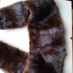 Кожена яка от естествен косъм норка