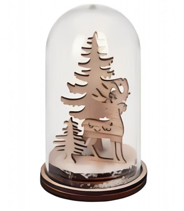 Коледна магия под стъклен купол - LED декорация