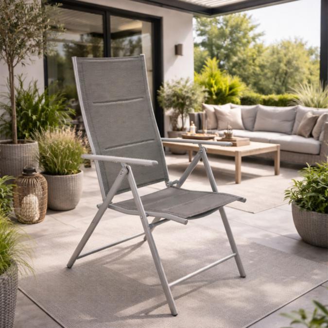 Луксозен регулируем стол за тераса и градина  Устойчив на атмосферни