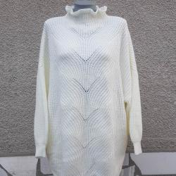 7XL нов пуловер Kiabi в бяло