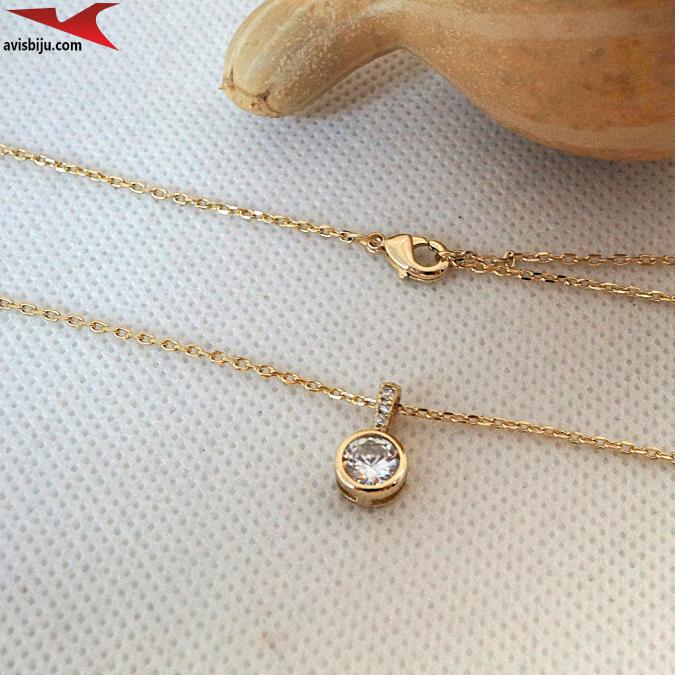 Колиета с 14К златно покритие и с цирконий