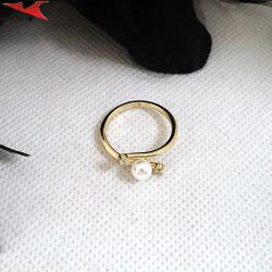 Пръстен с 14К златно покритие и с цирконий