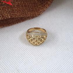 Пръстен с 14К златно покритие и с цирконий