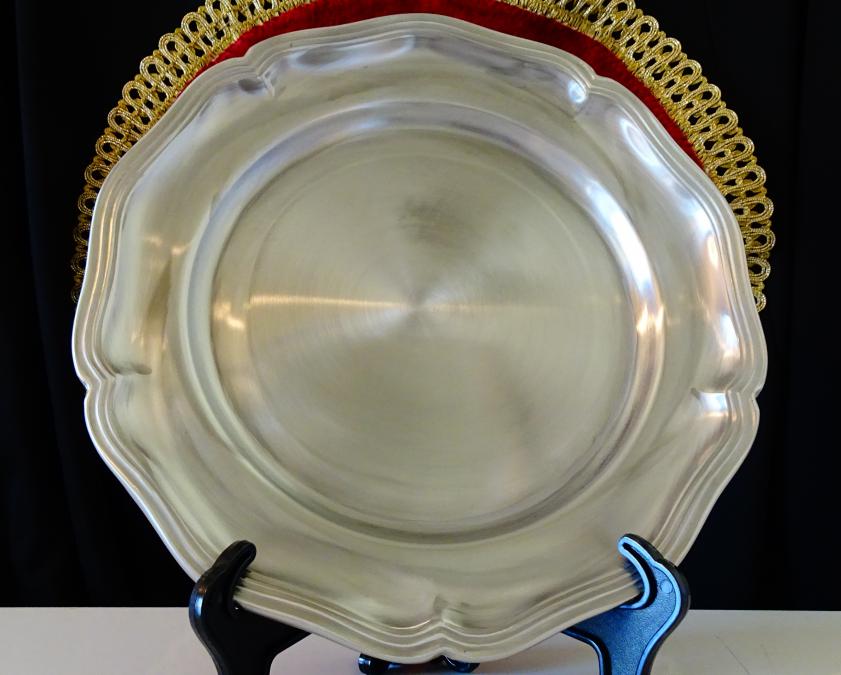 Калаена чиния за стена, гравиране, снимка, 505 гр.