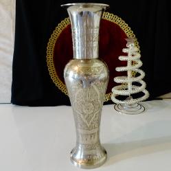 Посребрена бронзова ваза, гравирана, 31 см., 620 гр.