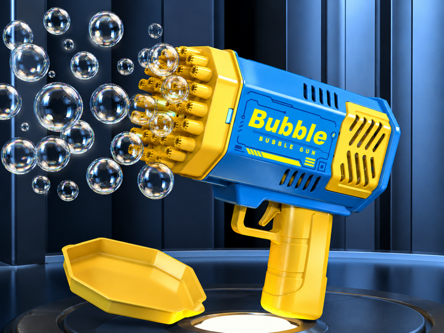 Автоматичен пистолет за сапунени балончета Bubble gun с 40 дула и LED