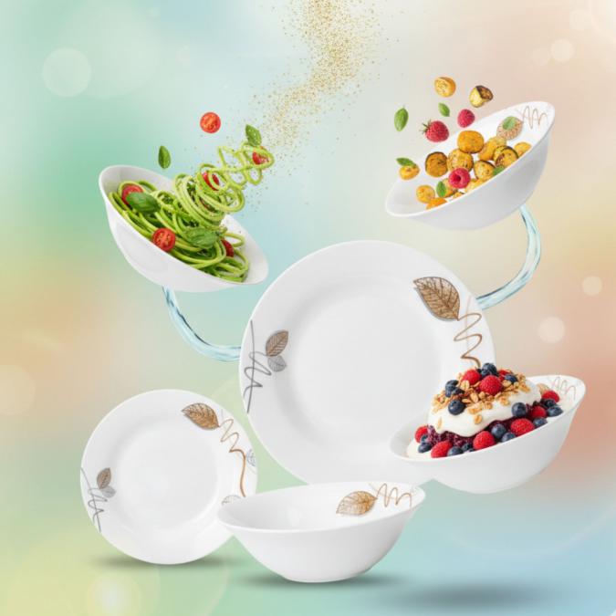 Стил и изтънченост за всяка трапеза - Комплект чинии 24 части с елеган