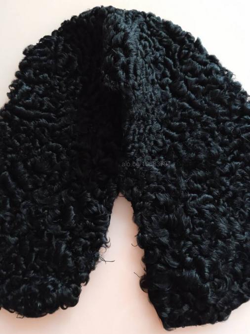 Кожена яка от естествен косъм каракул