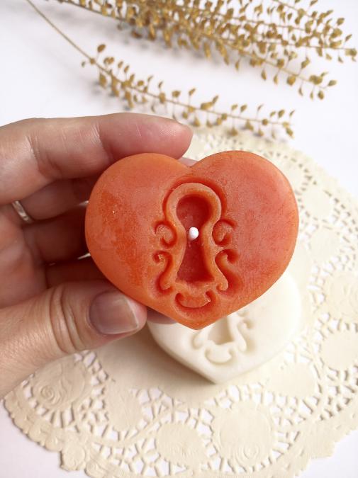 Ароматни чаени свещички сърце с ключалка, в комплект от 10 бр.