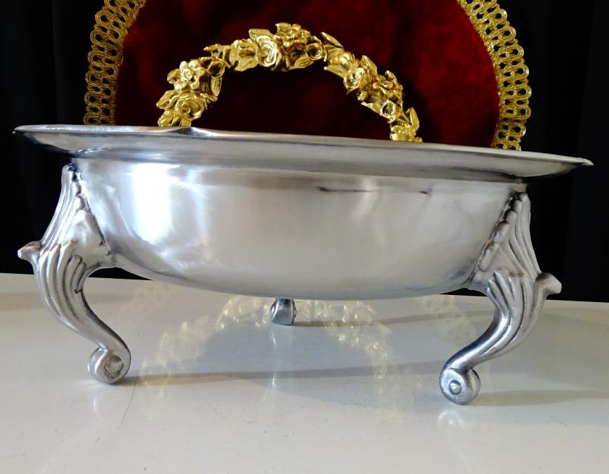 Викторианска калаена фруктиера, съд за сервиране 1.2 кг.