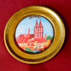 Бронзова чиния с изображение от Regensburg, порцелан.