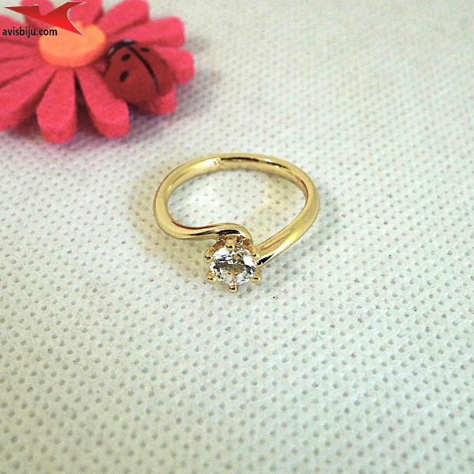 Пръстен с 14К златно покритие и с цирконий