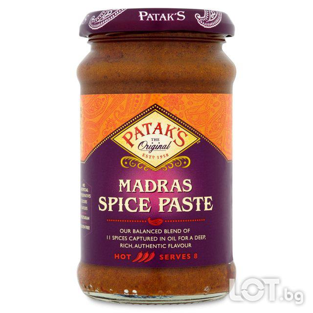 Madras Spice Paste Патакс Люта Къри Паста Мадрас люта 283г