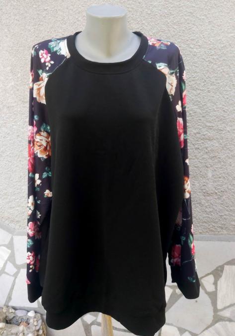 4XL 5XL Нова блуза с цветни ръкави
