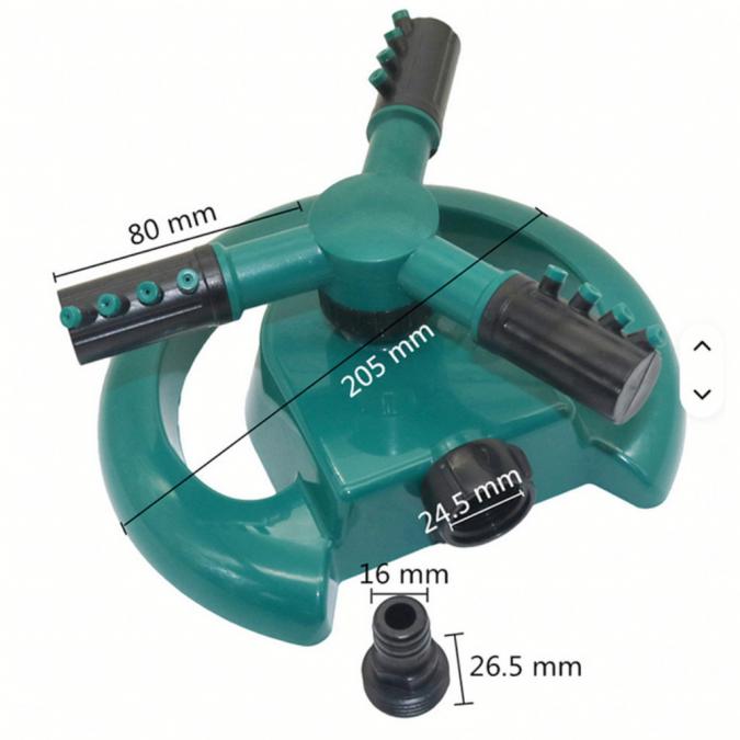 Автоматична градинска пръскачка с 3 регулируеми рамена и 12 дюзи, 360