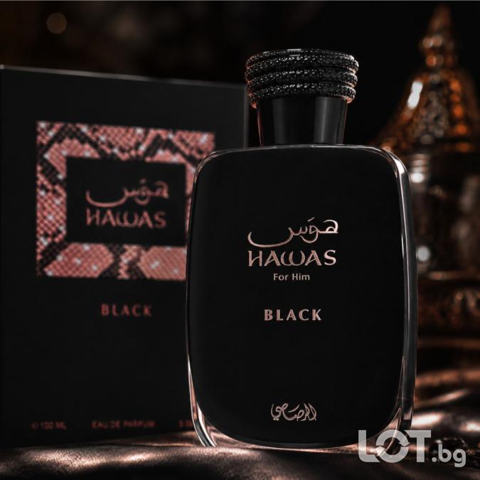 Rasasi Hawas Black EDP 100 ml  Мъжки дървесен аромат с плодова свежес