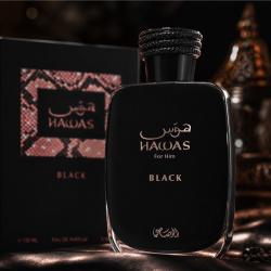 Rasasi Hawas Black EDP 100 ml  Мъжки дървесен аромат с плодова свежес
