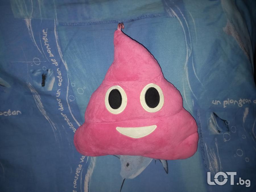 Плюшена възглавница Poop Emoji