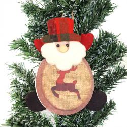 3242 Коледна фигурка за украса Дядо Коледа с елен, 16см