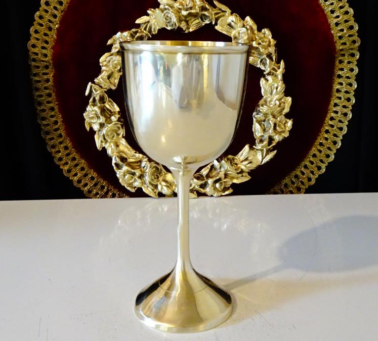 Висока бронзова чаша за вино 160 мл.