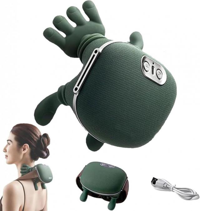 Масажор за врат и рамене с топлина, USB зареждане - 4D масаж