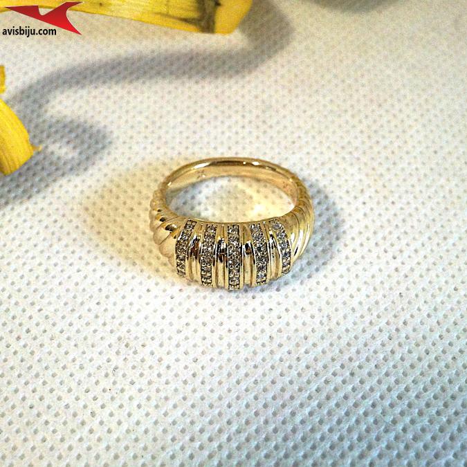 Пръстен с 14К златно покритие и с цирконий