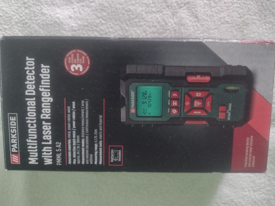 Мултифункционален детектор с лазерен далекомер Parkside - нов