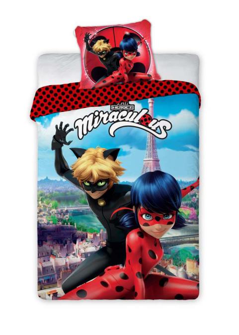 Оригинален детски двулицев спален комплект Miraculous - Калинката и че