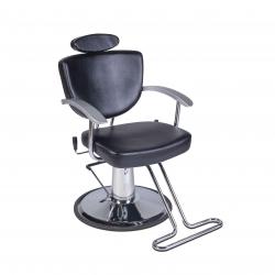 Фризьорски бръснарски грим стол Sillon Estetic - черен